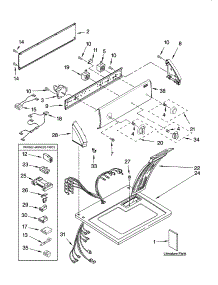Top And Console Parts parts for Kenmore Dryer 110.77522600 (11077522600, 110 77522600) from AppliancePartsPros.com