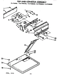 Top And Console Assembly parts for Sears Dryer 11077550200 from AppliancePartsPros.com
