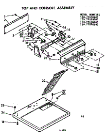 Top And Console Assembly parts for Sears Dryer 11077570600 from AppliancePartsPros.com