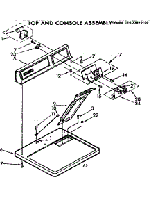 Top And Console Assembly parts for Sears Dryer 11077610100 from AppliancePartsPros.com