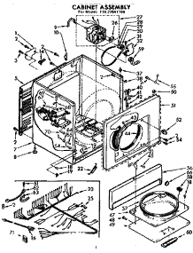 Cabinet Assembly parts for Sears Dryer 11077641100 from AppliancePartsPros.com