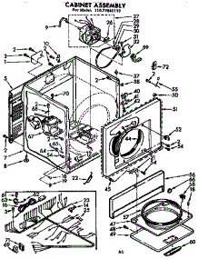 Cabinet Assembly parts for Sears Dryer 11077641110 from AppliancePartsPros.com