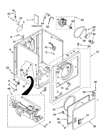 Cabinet Parts parts for Kenmore Dryer 110.77652600 (11077652600, 110 77652600) from AppliancePartsPros.com