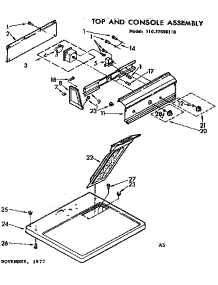 Top And Console Assembly parts for Sears Dryer 11077656110 from AppliancePartsPros.com