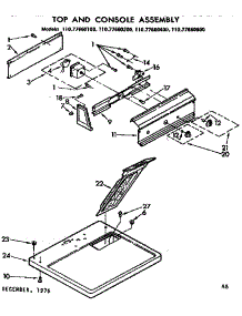 Top And Console Assembly parts for Sears Dryer 11077660600 from AppliancePartsPros.com