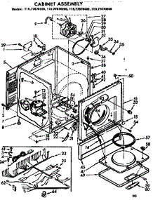 Cabinet Assembly parts for Sears Dryer 11077670600 from AppliancePartsPros.com