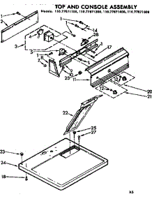 Top And Console Assembly parts for Sears Dryer 11077671600 from AppliancePartsPros.com