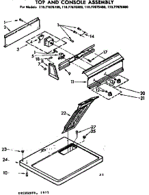 Top And Console Assembly parts for Kenmore Dryer 110.77675100 (11077675100, 110 77675100) from AppliancePartsPros.com