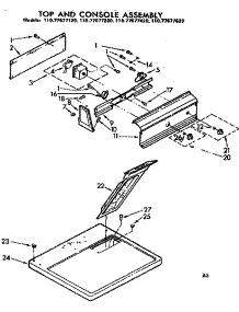 Top And Console Assembly parts for Sears Dryer 11077677420 from AppliancePartsPros.com