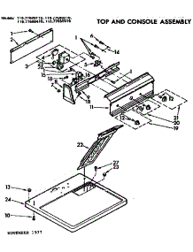 Top And Console Assembly parts for Sears Dryer 11077680610 from AppliancePartsPros.com