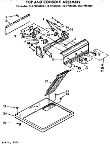 Top And Console Assembly parts for Sears Dryer 11077690200 from AppliancePartsPros.com