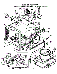 Cabinet Assembly parts for Sears Dryer 11077691100 from AppliancePartsPros.com