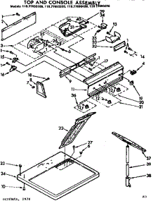 Top & Console Assembly parts for Sears Dryer 11077693100 from AppliancePartsPros.com