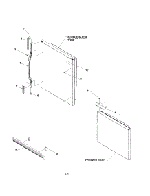 Door Handles / Accessories parts for Kenmore Refrigerator 596.71854101 (59671854101, 596 71854101) from AppliancePartsPros.com