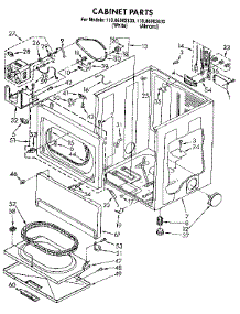Cabinet Parts parts for Kenmore Dryer 110.86983130 (11086983130, 110 86983130) from AppliancePartsPros.com