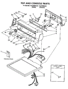 Top And Console Parts parts for Kenmore Dryer 110.86983130 (11086983130, 110 86983130) from AppliancePartsPros.com