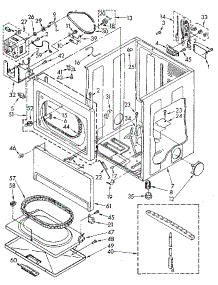 Cabinet parts for Kenmore Dryer 110.86993800 (11086993800, 110 86993800) from AppliancePartsPros.com