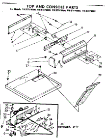 Top And Console Parts parts for Kenmore Dryer 110.87070400 (11087070400, 110 87070400) from AppliancePartsPros.com