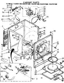 Cabinet Parts parts for Kenmore Dryer 110.87071100 (11087071100, 110 87071100) from AppliancePartsPros.com