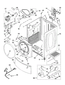Cabinet Parts parts for Kenmore Dryer 110.87081602 (11087081602, 110 87081602) from AppliancePartsPros.com