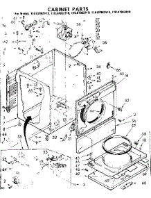 Cabinet Parts parts for Kenmore Dryer 110.87082610 (11087082610, 110 87082610) from AppliancePartsPros.com