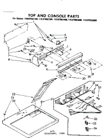 Top And Console Parts parts for Kenmore Dryer 110.87082800 (11087082800, 110 87082800) from AppliancePartsPros.com