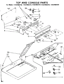 Top And Console Parts parts for Kenmore Dryer 110.87082810 (11087082810, 110 87082810) from AppliancePartsPros.com