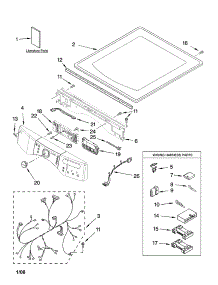 Top And Console Parts parts for Kenmore Dryer 110.87089601 (11087089601, 110 87089601) from AppliancePartsPros.com
