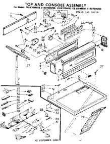 Top And Console Assembly parts for Sears Dryer 11087094650 from AppliancePartsPros.com