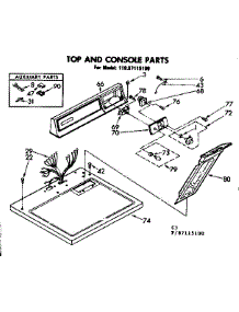 Top And Console Parts parts for Sears Dryer 11087115100 from AppliancePartsPros.com