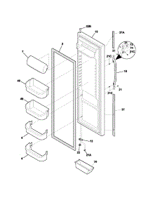 Refrigerator Door parts for Kenmore Refrigerator 253.56279400 (25356279400, 253 56279400) from AppliancePartsPros.com