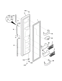 Freezer Door parts for Kenmore Refrigerator 253.56279400 (25356279400, 253 56279400) from AppliancePartsPros.com