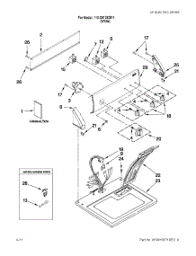Top And Console Parts parts for Kenmore Dryer 110.C61292011 (110C61292011, 110 C61292011) from AppliancePartsPros.com