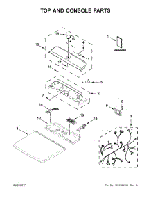 Top And Console Parts parts for Kenmore Dryer 110.C61633610 (110C61633610, 110 C61633610) from AppliancePartsPros.com