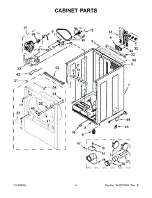 Cabinet Parts parts for Kenmore Dryer 110.C69133410 (110C69133410, 110 C69133410) from AppliancePartsPros.com