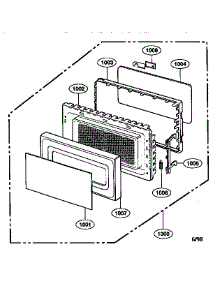 Door parts for Kenmore Microwave 721.68280790 (72168280790, 721 68280790) from AppliancePartsPros.com