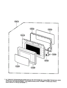 Door parts for Kenmore Microwave 721.69109990 (72169109990, 721 69109990) from AppliancePartsPros.com