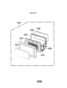 Door parts for Kenmore Microwave 721.69182990 (72169182990, 721 69182990) from AppliancePartsPros.com