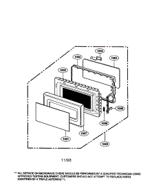 Door parts for Kenmore Microwave 721.69211890 (72169211890, 721 69211890) from AppliancePartsPros.com