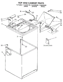 Top And Cabinet parts for Kenmore Washer 110.92093520 (11092093520, 110 92093520) from AppliancePartsPros.com