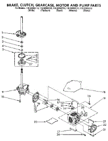 Brake, Clutch, Gearcase, Motor And Pump parts for Kenmore Washer 110.92093710 (11092093710, 110 92093710) from AppliancePartsPros.com