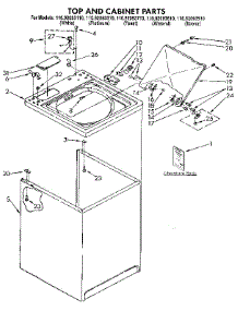 Top And Cabinet parts for Kenmore Washer 110.92093810 (11092093810, 110 92093810) from AppliancePartsPros.com