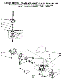 Brake, Clutch, Gearcase, Motor And Pump parts for Kenmore Washer 110.92180100 (11092180100, 110 92180100) from AppliancePartsPros.com