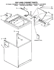 Top And Cabinet parts for Kenmore Washer 110.92180310 (11092180310, 110 92180310) from AppliancePartsPros.com