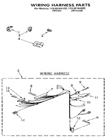 Wiring Harness parts for Kenmore Washer 110.92184800 (11092184800, 110 92184800) from AppliancePartsPros.com