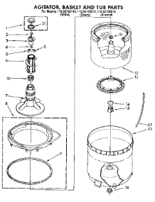 Tub, Basket, And Agitator parts for Kenmore Washer 110.92195510 (11092195510, 110 92195510) from AppliancePartsPros.com