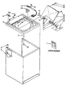 Top And Cabinet parts for Kenmore Washer 110.92272100 (11092272100, 110 92272100) from AppliancePartsPros.com