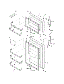Door parts for Kenmore Refrigerator 253.3187010C (2533187010C, 253 3187010C) from AppliancePartsPros.com