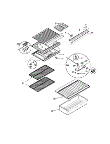 Shelves parts for Kenmore Refrigerator 253.36600891 (25336600891, 253 36600891) from AppliancePartsPros.com