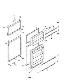 Door parts for Kenmore Refrigerator 253.36609895 (25336609895, 253 36609895) from AppliancePartsPros.com